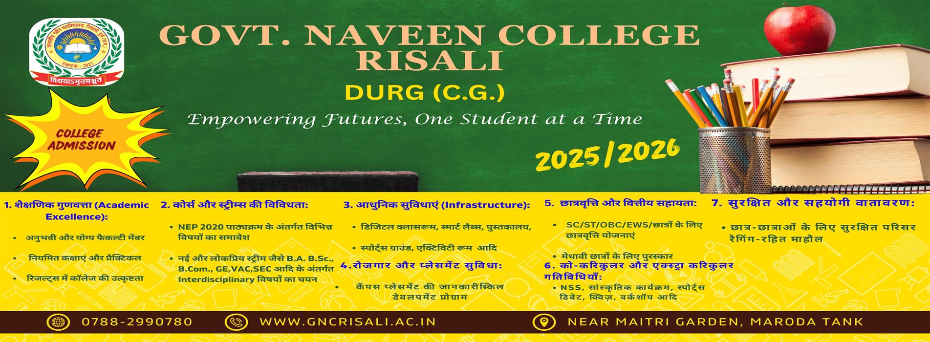 Govt College Risali | Govt Naveen College Risali - Notice for Admission 2025